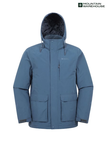 Blue - Regular Mountain Warehouse Ashburn Waterproof Light Padded Parka