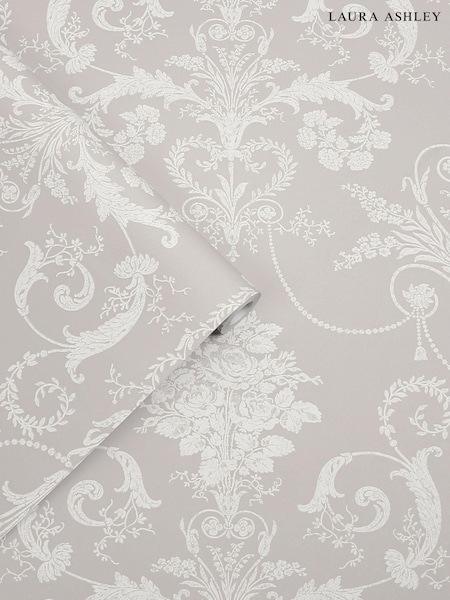 Laura Ashley White Dove Josette 10M Wallpaper (250352) | £44