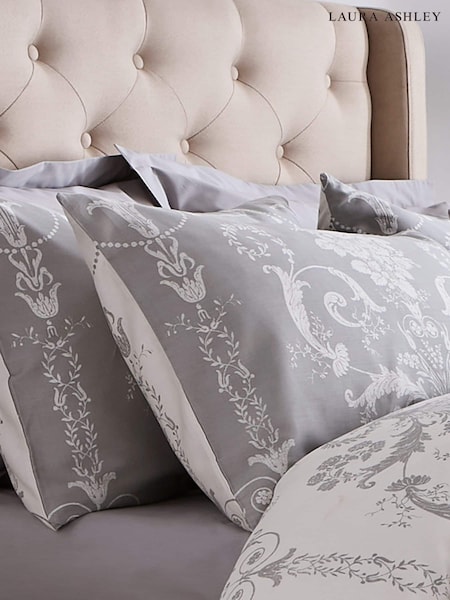 Laura Ashley Set of 2 Steel 200 Thread Count Josette 100% Cotton Pillowcases (250485) | £20