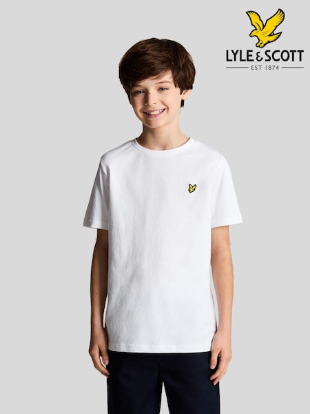 Lyle & Scott White Boys Essentials 100% Cotton Crew Neck T-Shirt (251201) | £18 - £22