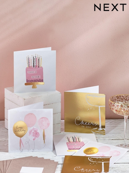 6 Pack Pink Chic Birthday Cards (251260) | £5