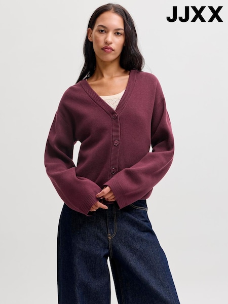 Purple - Jjxx V-neck Knitted Cardigan