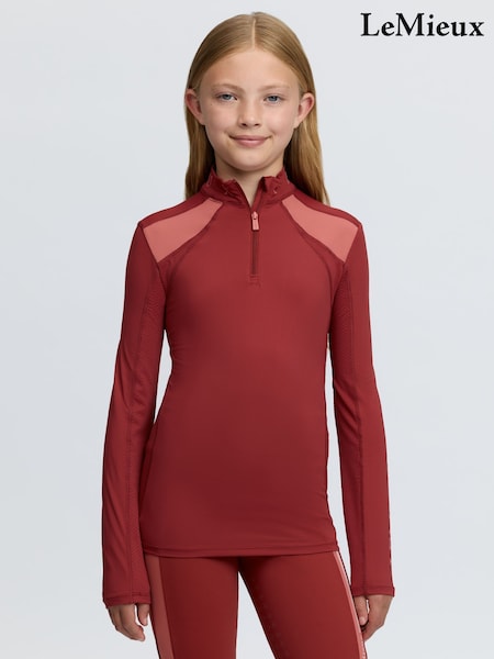 Orange - Lemieux Young Rider Mia Mesh Russet Base Layer