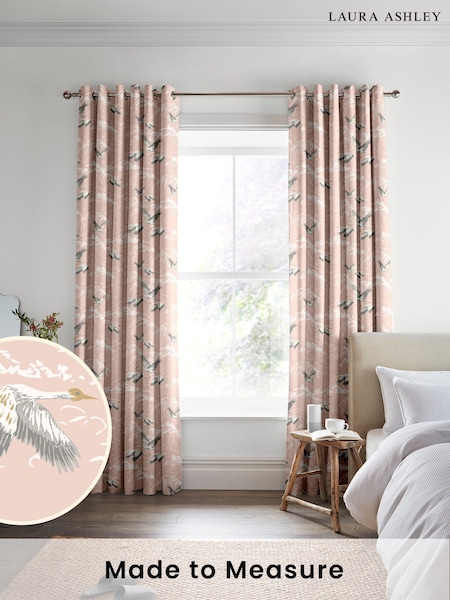 Laura Ashley Blush Pink Animalia Made to Measure Curtains (251862) | £119