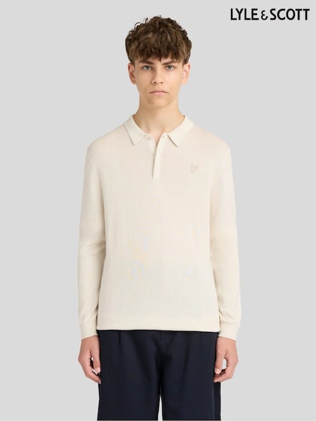 Cream - Lyle & Scott Knitted Polo Shirt