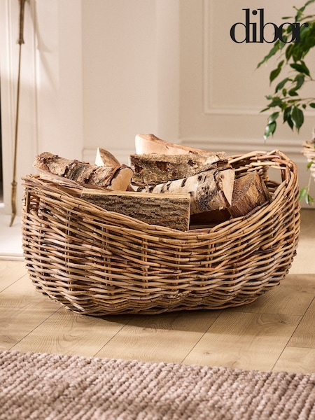 Dibor Two Tone Fireside Storage Basket