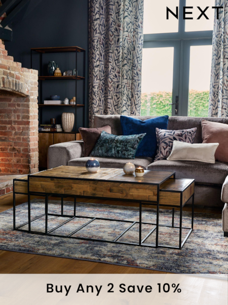 Natural Jefferson Pine Nest of 3 Coffee Table (252313) | £499
