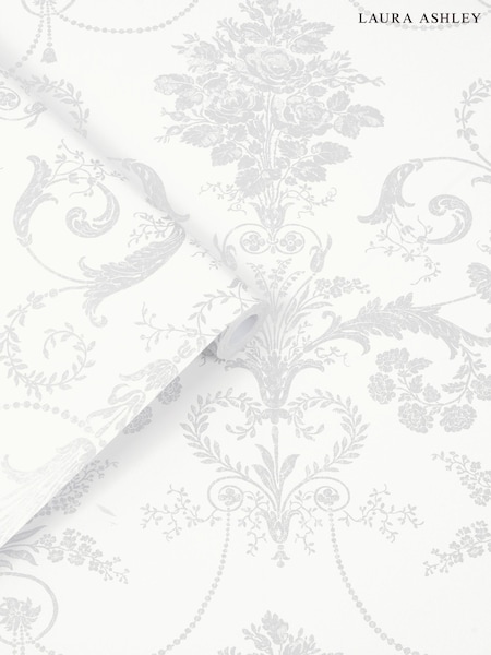 Laura Ashley Silver Josette 10M Wallpaper (252747) | £48