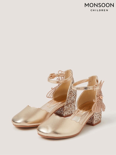 Gold - Monsoon Butterfly Scallop Two Part Heels