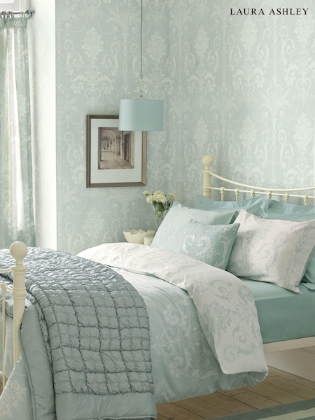 Laura Ashley Duck Egg Josette 10M Wallpaper (252985) | £44