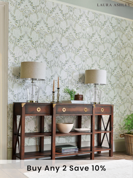 Laura Ashley Dark Chestnut Balmoral 3 Drawer Triple Console Table (254405) | £1,075