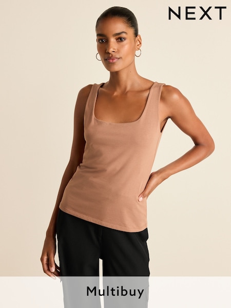 Tan Brown Square Neck Vest (255225) | £10