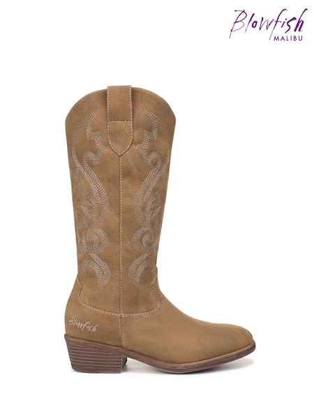 Brown - Blowfish Malibu Stutter Regular Fit Western Boots