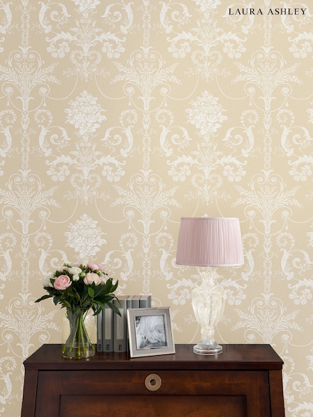 Laura Ashley Linen Josette 10M Wallpaper (255846) | £44