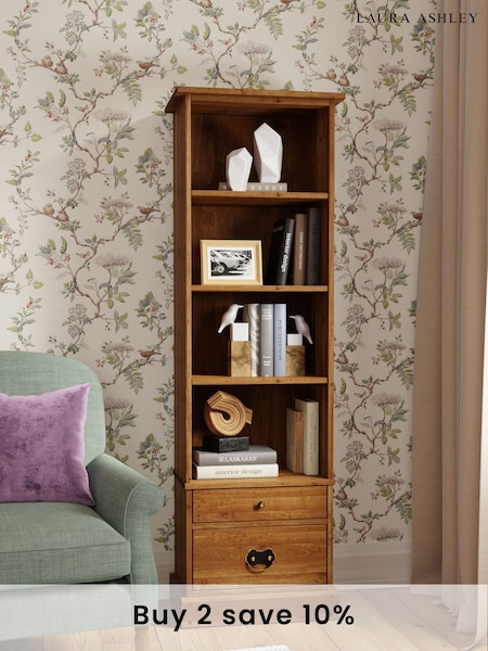 Laura Ashley Honey Gold Garrat 2 Drawer Single Bookcase (256421) | £795