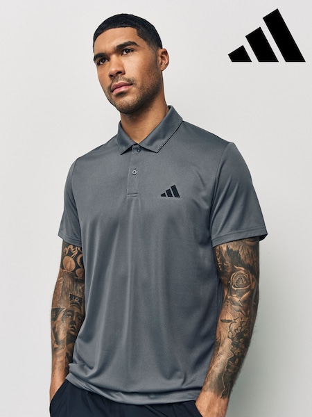 adidas Grey Train Essentials Training Polo Shirt (257229) | £25