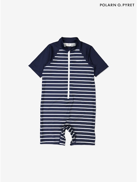 Polarn O. Pyret Blue Striped Sunsafe Suit " (257509) | £38