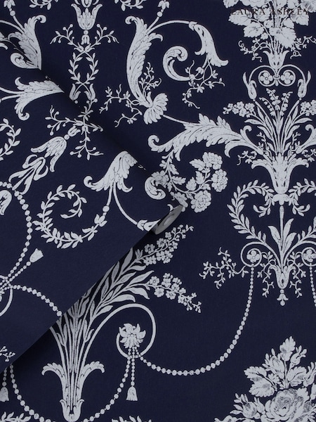 Laura Ashley Midnight Josette 10M Wallpaper (257630) | £44