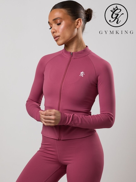 Purple - Gym King 365 Long Sleeve Full Zip Funnel Jacket