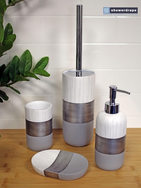 Showerdrape Silver Set of 4 Bathroom Accessory Set (258415) | £57