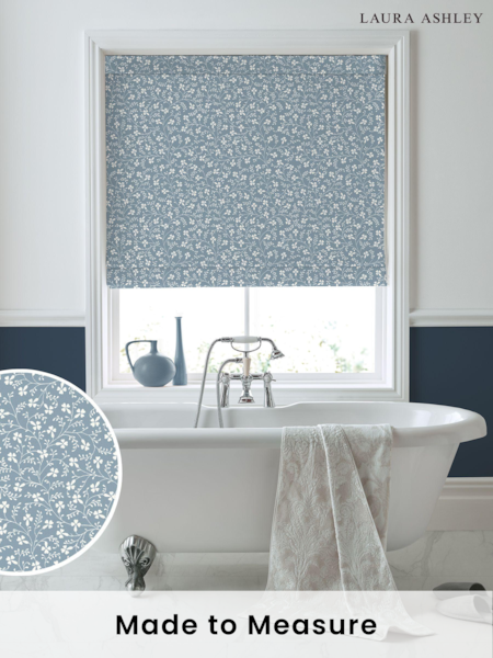 Laura Ashley Newport Blue Campion Made to Measure 100% Cotton Roman Blinds (259152) | £84