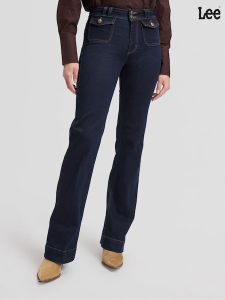 Blue - Lee 70s Lana Traces Of Mid Rise Bootcut Jeans