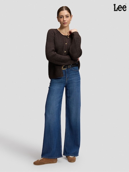 Dark Blue - Lee Stella High Rise Wide Leg Jeans