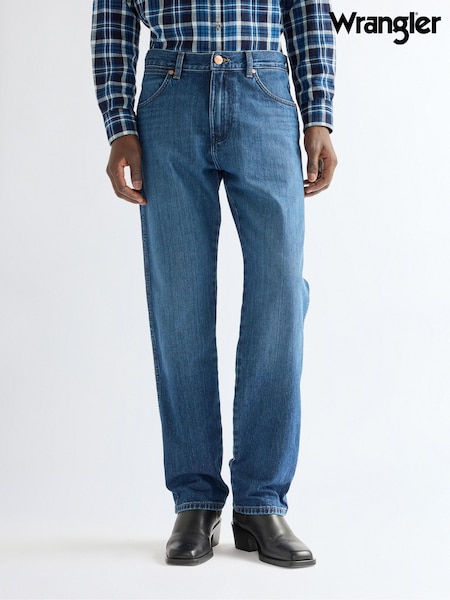 Blue - Regular Wrangler Frontier Dune Break Relaxed Straight Jeans