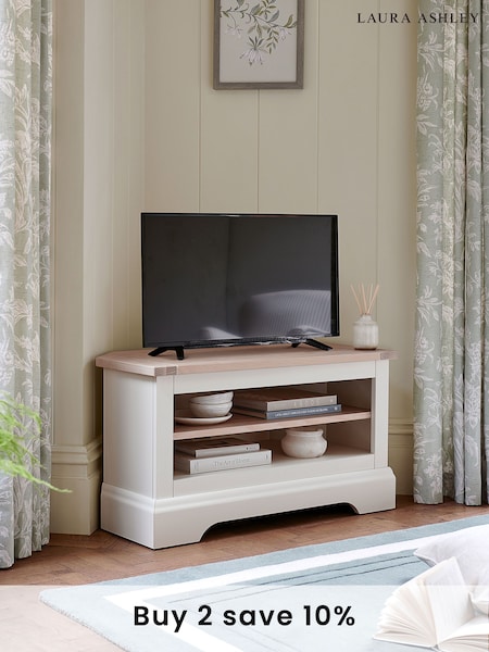 Laura Ashley White Dorset Corner TV Stand (260214) | £700