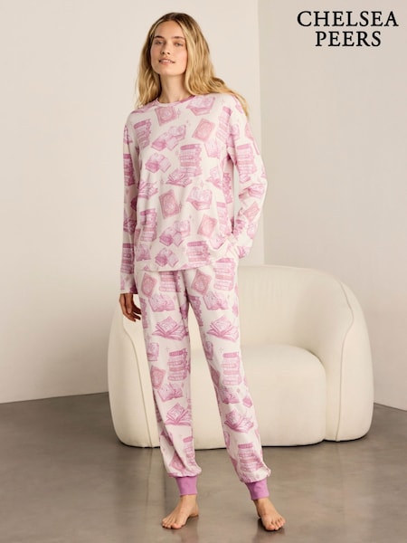 Natural - Chelsea Peers Bedtime Stories Print Long Pyjama Set