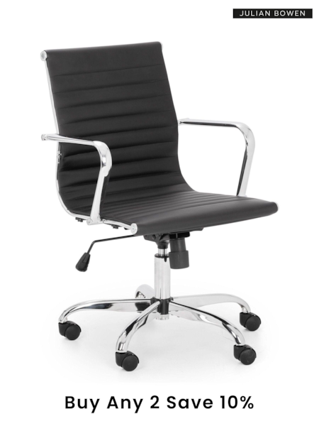 Julian Bowen Black Gio Faux Leather Office Chair (260876) | £165