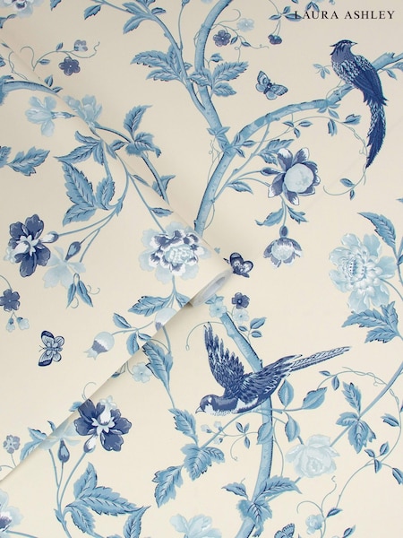 Laura Ashley Royal Blue Summer Palace 10M Wallpaper (261177) | £46