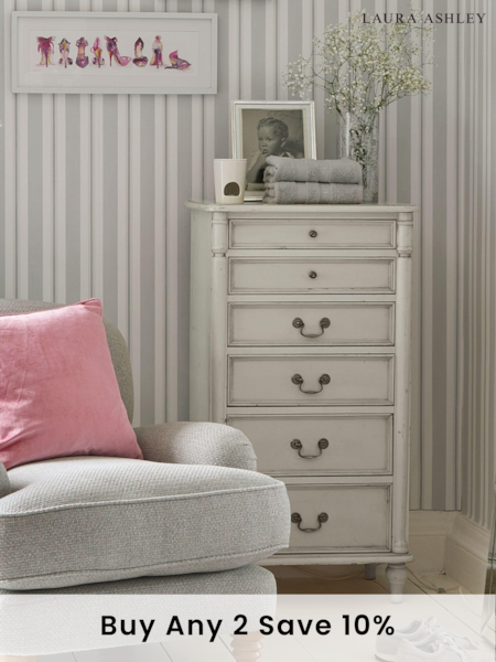 Laura Ashley Dove Grey Clifton Chest of 6 Drawer Drawers (261398) | £825