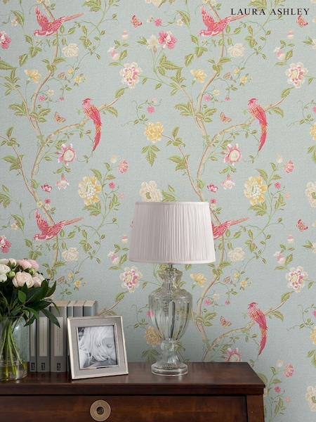 Laura Ashley Duck Egg Summer Palace 10M Wallpaper (261686) | £46