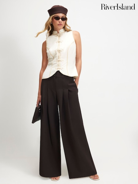 Brown - River Island Wide Leg Trousers