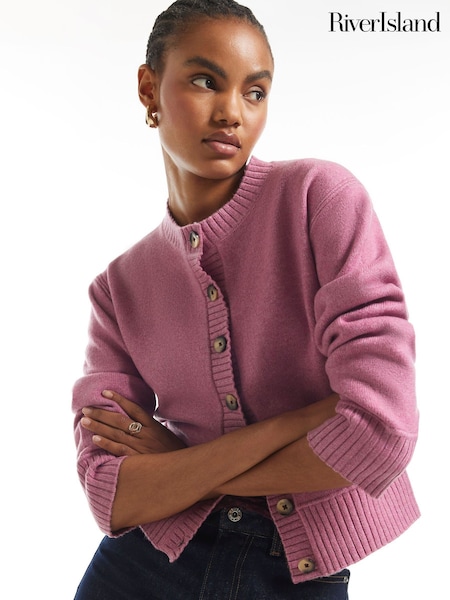 Pink - River Island Cosy Cardigan