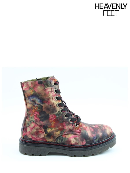 Rose Pink - Heavenly Feet Justina2 Peony Ankle Boots