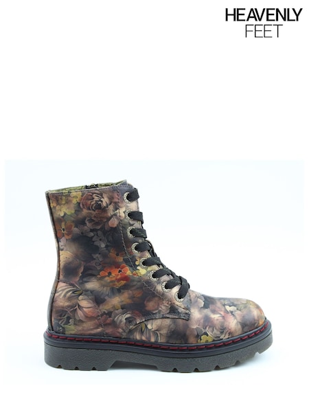 Gold Bronze - Heavenly Feet Justina2 Peony Ankle Boots