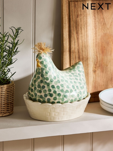 Sage Green Ceramic Chicken Egg House (262393) | £25