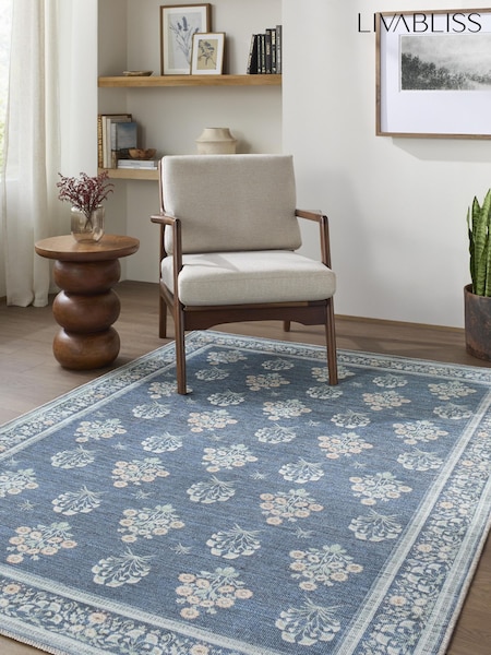 Livabliss Thistle Floral Washable Rug