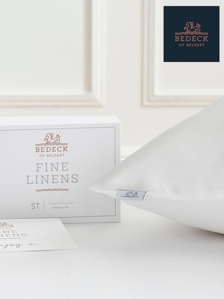 Bedeck Of Belfast White 100% Mulberry Silk Housewife Pillowcase (262687) | £45