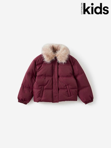 Red - Cotton On Fur Puffer Jacket
