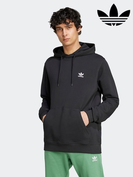 adidas originals Black 100% Cotton Trefoil Essentials Hoodie (263634) | £50
