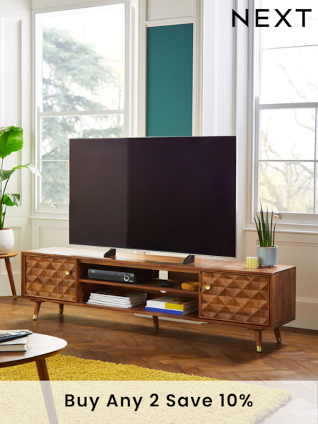 Dark Lloyd Mango Wood Up to 80 inch TV Unit (264124) | £625