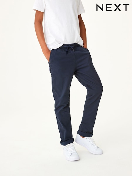 Navy Blue Regular Fit Rib Waist Pull-On Trousers (3-16yrs) (264370) | £14 - £19
