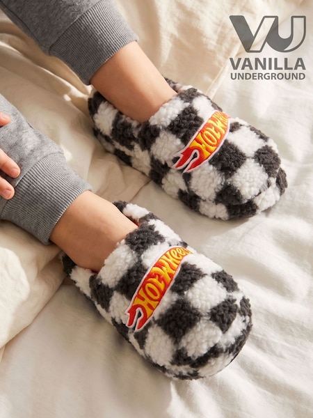 Black - Vanilla Underground Hot Wheels Logo Slip On Loafer Slippers