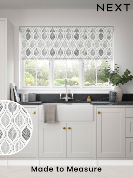 Grey Lino Leaf Made to Measure Roller Blind (265153) | £57