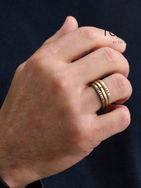 Sterling Silver - Regular Personalised Stacker Ring By Posh Totty Designs