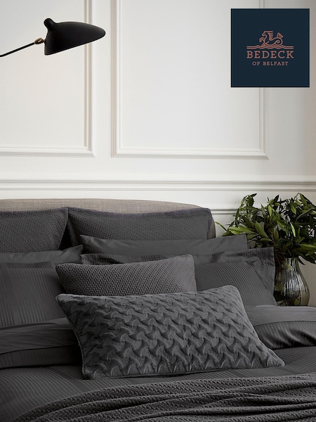 Bedeck of Belfast Charcoal Grey 100% Cotton Velvet Mansa Cushion (266348) | £50