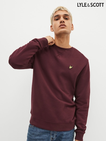 Lyle & Scott Burgundy Red Crew Neck Sweatshirt (266805) | £65